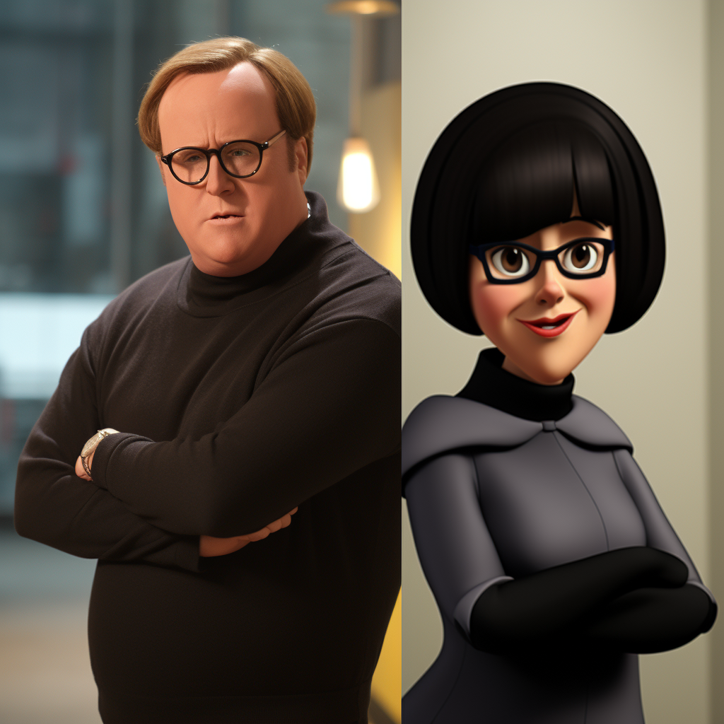 Brad Bird dressed as Edna Mode