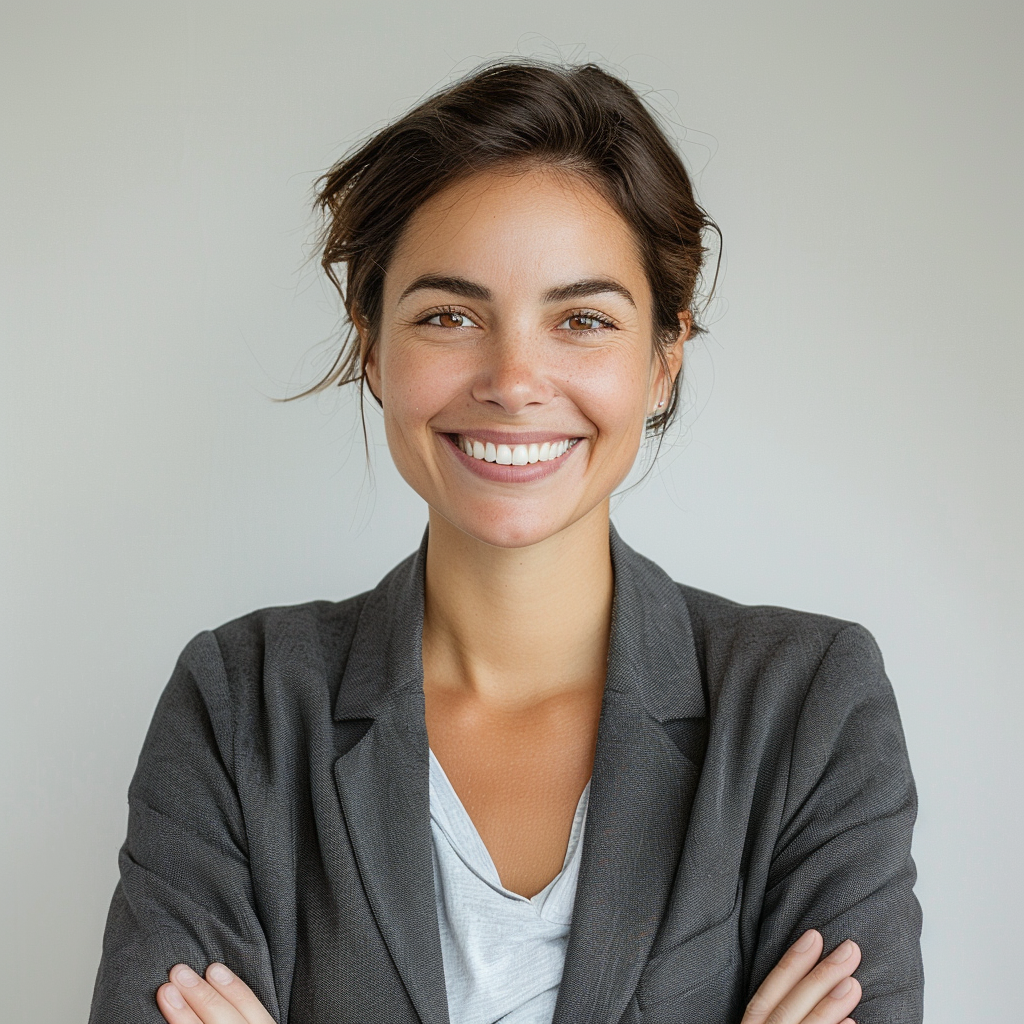 Independent Woman Smiling Business Casual Look