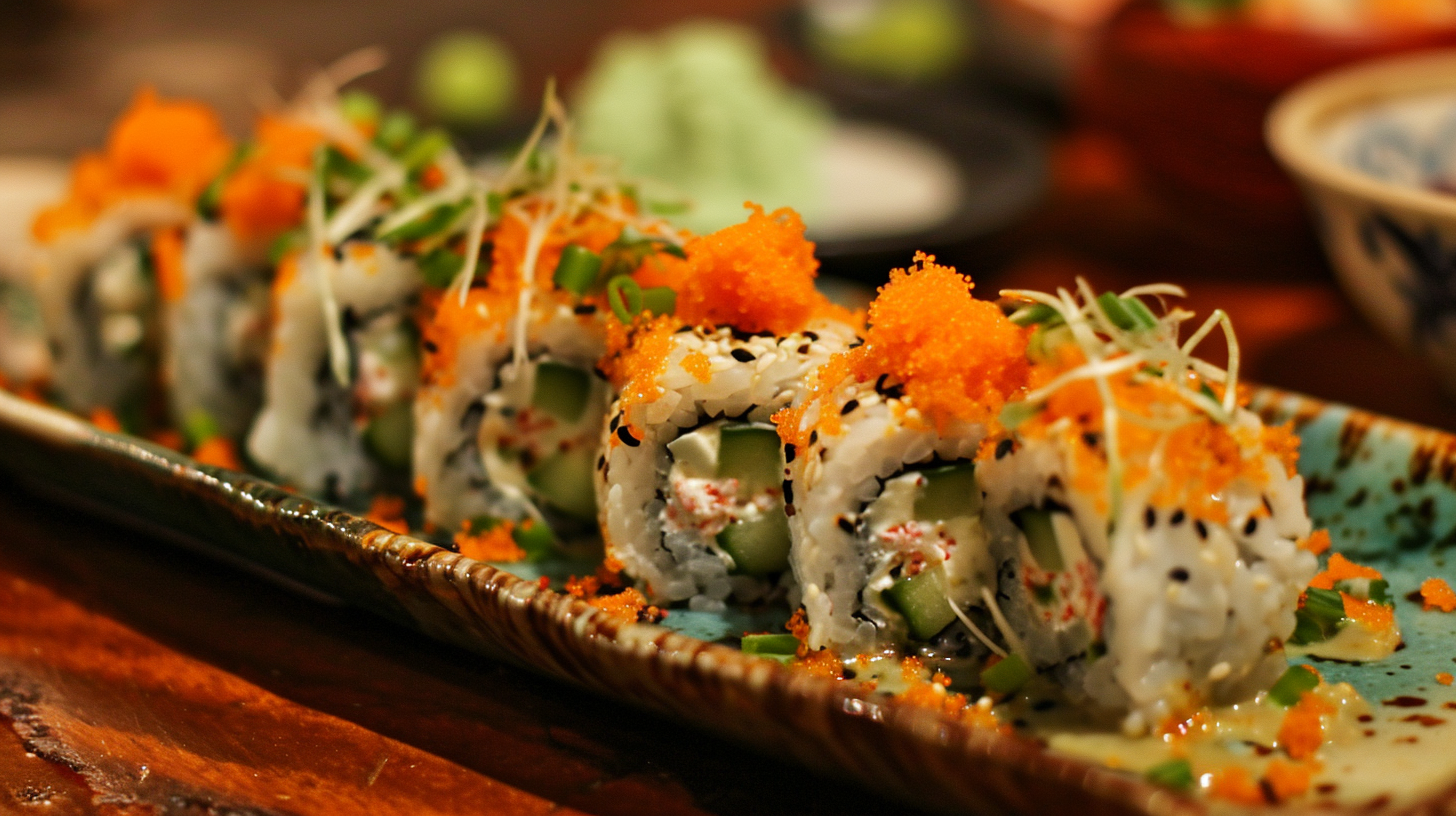 Tasty Indian curry sushi dish