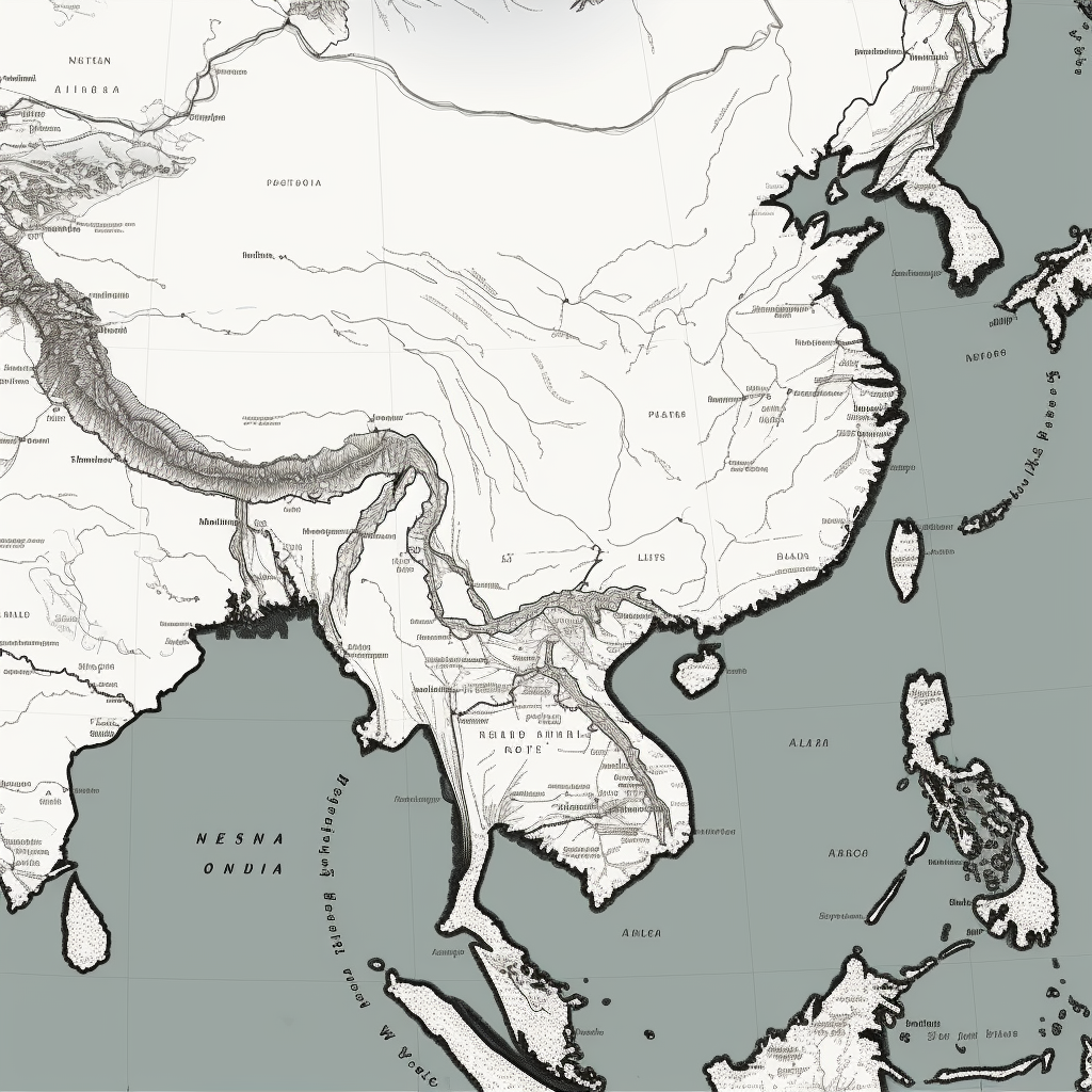 Black and White Map of India