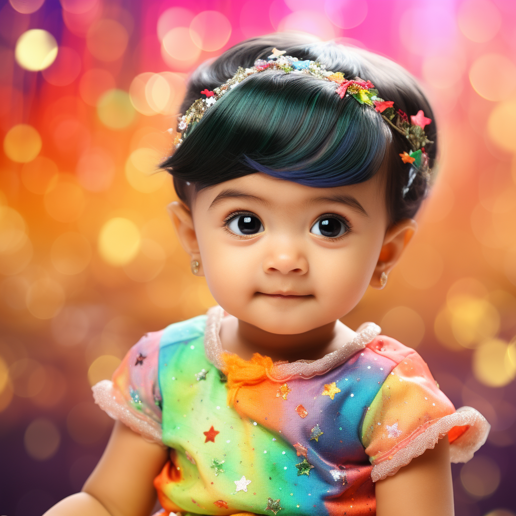 Cute Indian baby girl with hazel eyes