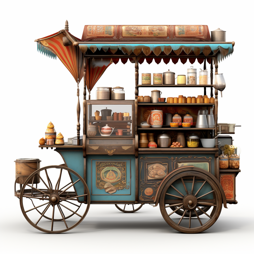 Front view of Indian Chai Cart