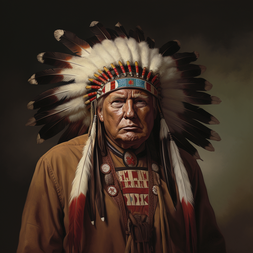 Indian Chief Trump Stock Photo