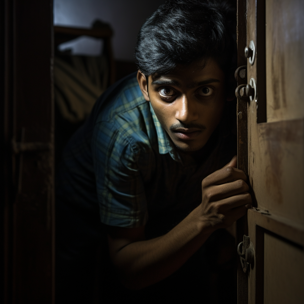 Indian college student trying to escape locked bedroom