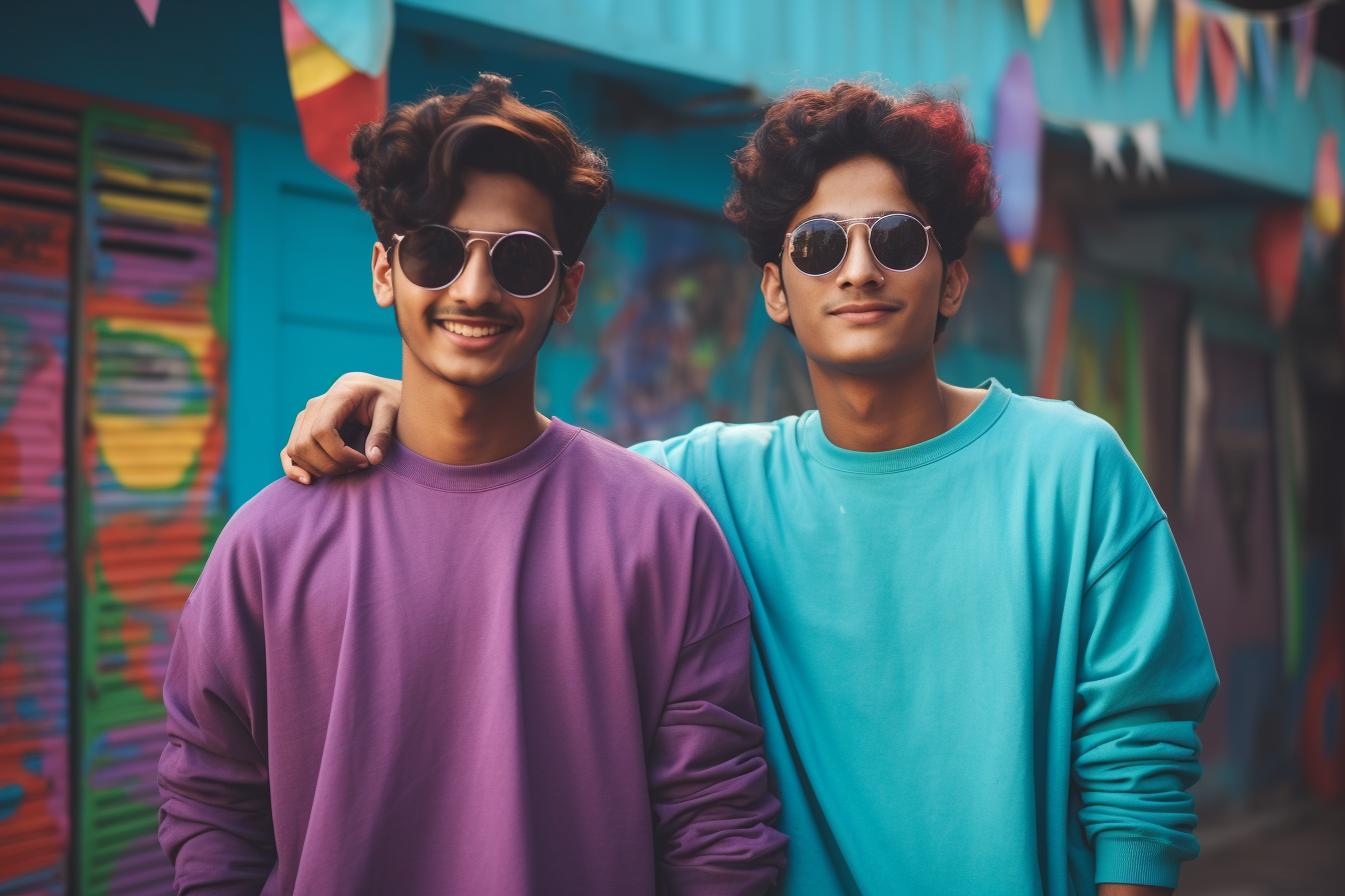 Indian college students with trendy eyeglasses