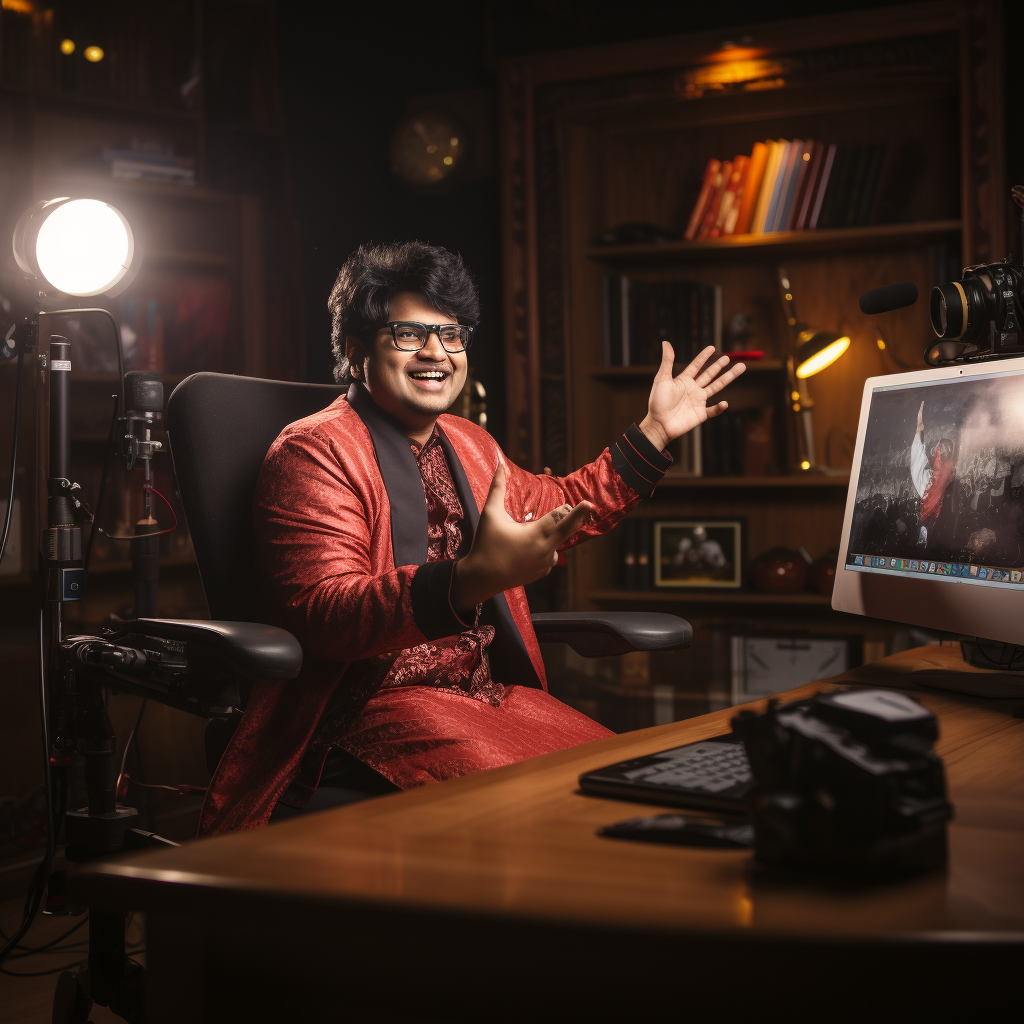 Indian creator shooing comedian Tanmay Bhatt