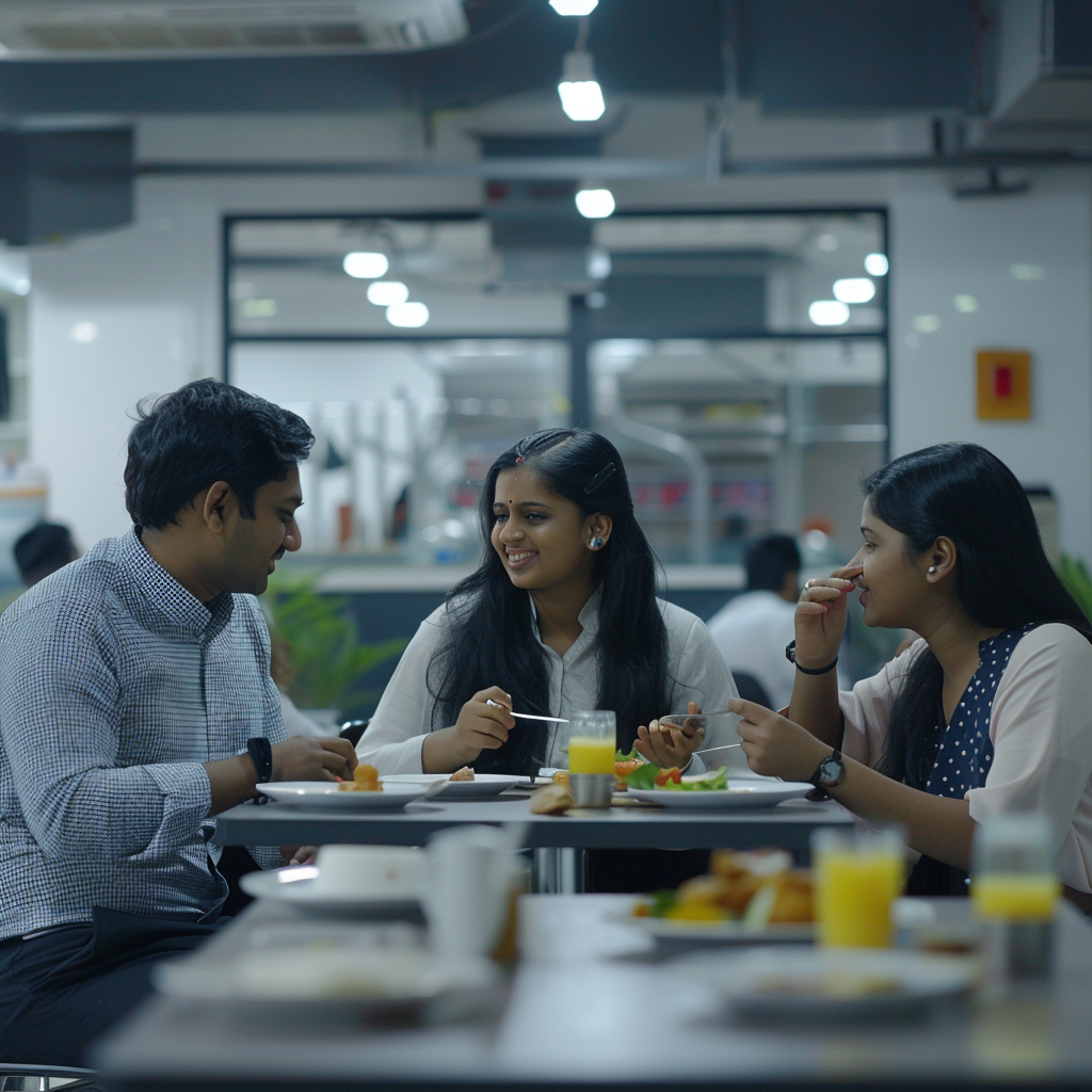 Indian employees office canteen