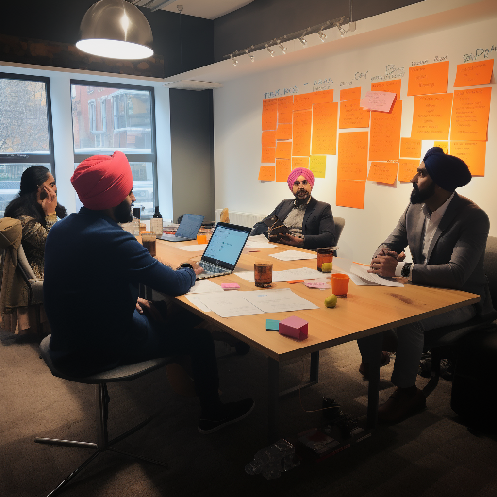 Two Indian entrepreneurs in a well-lit meeting room