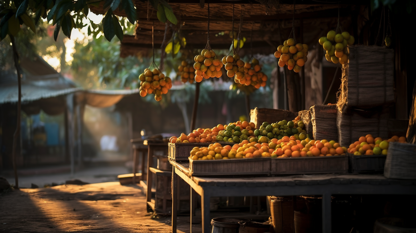 Fresh oranges at Indian fruits store