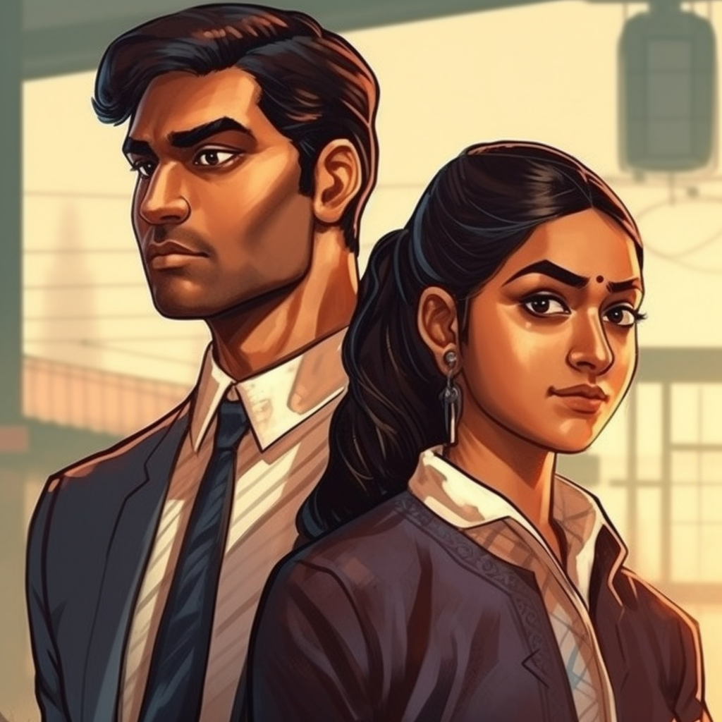 Indian gamer girl in GTA style artwork