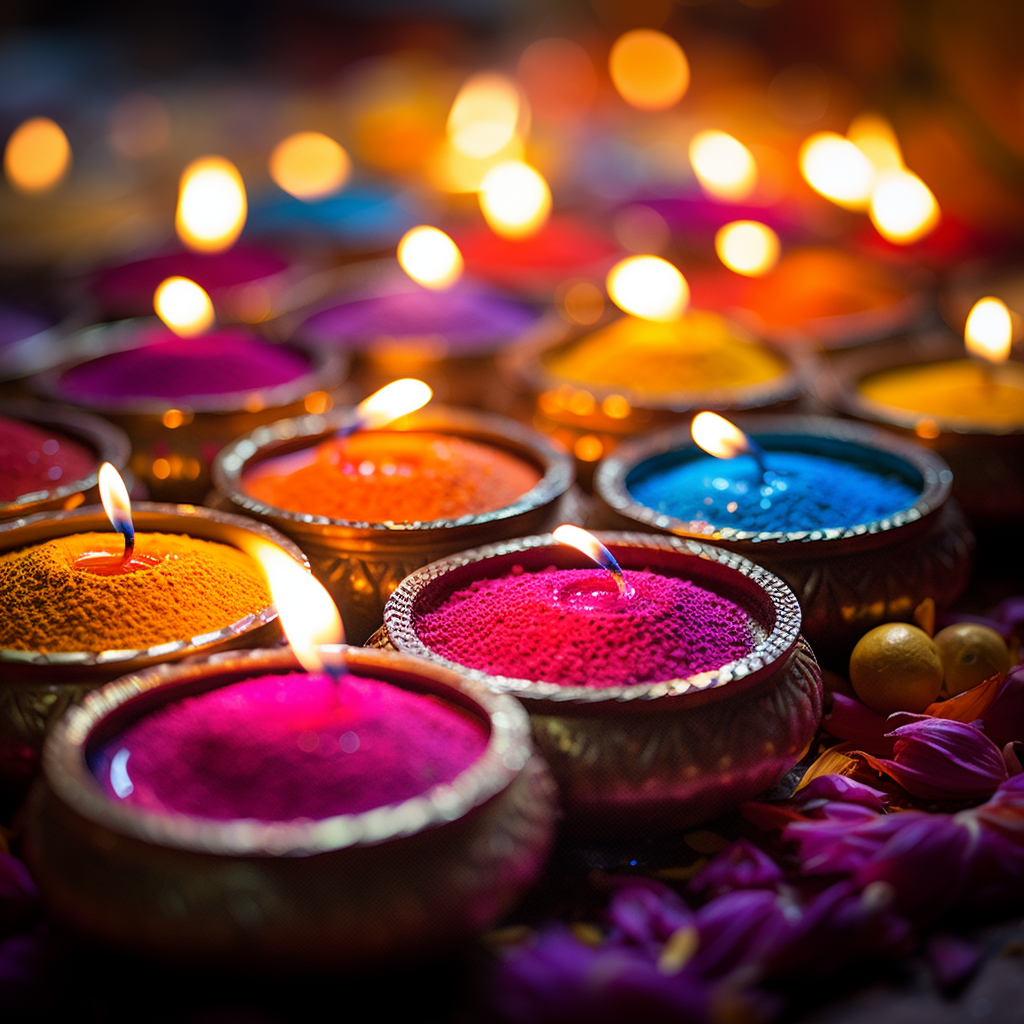 Beautiful Indian Holi Diya Lights