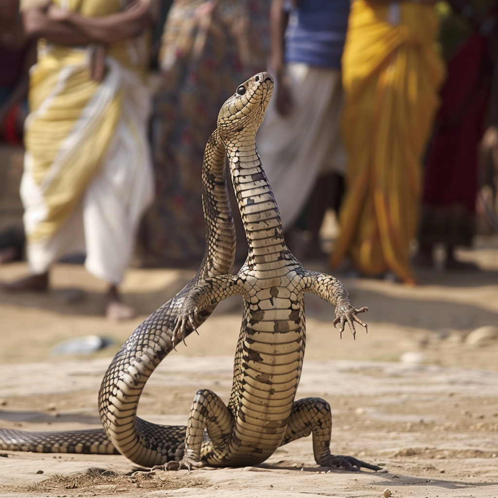 Indian King Cobra Dancing with Flute