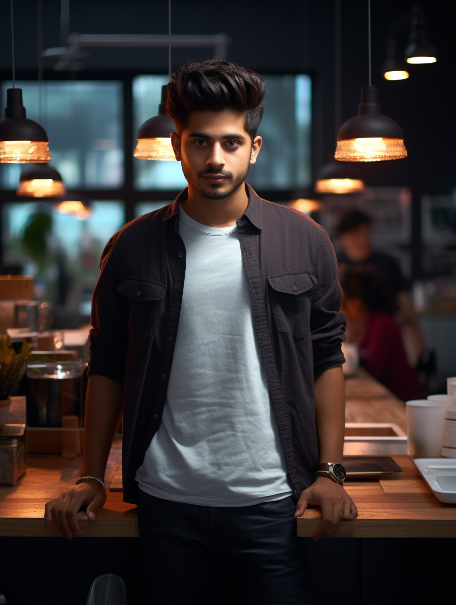 Young Indian Man Holding a Steaming Hot Bun