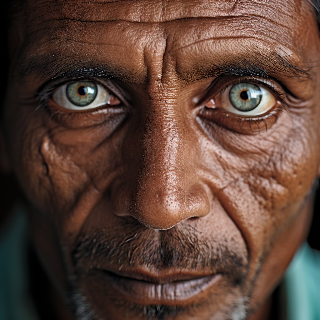 Indian man with eye condition