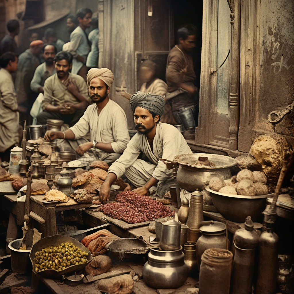 Traditional Indian street food stall