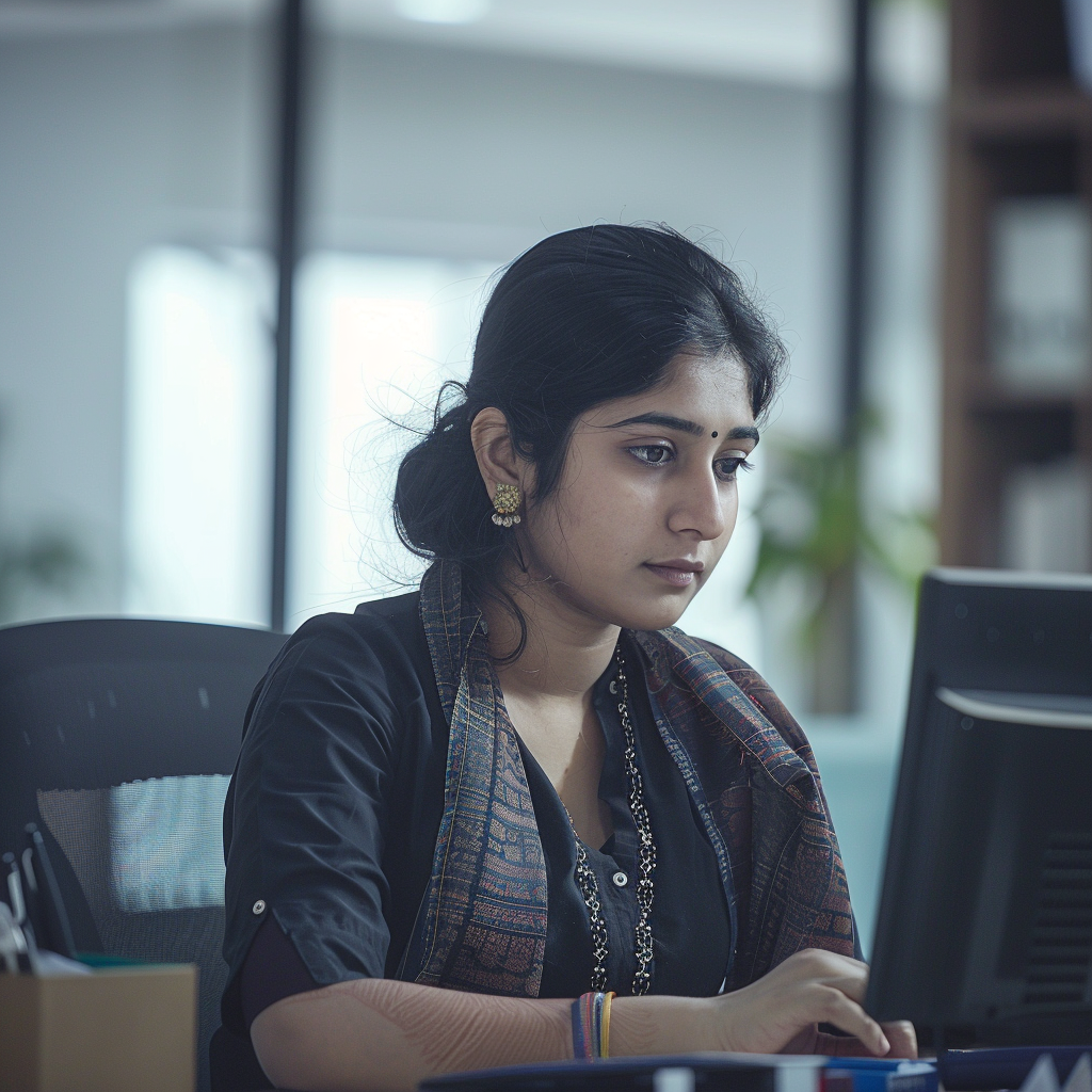 Indian woman office executive working