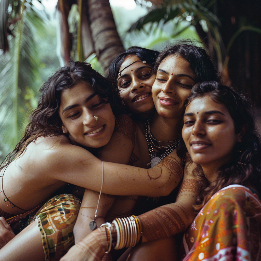 Indian women friends skincare photoshoot