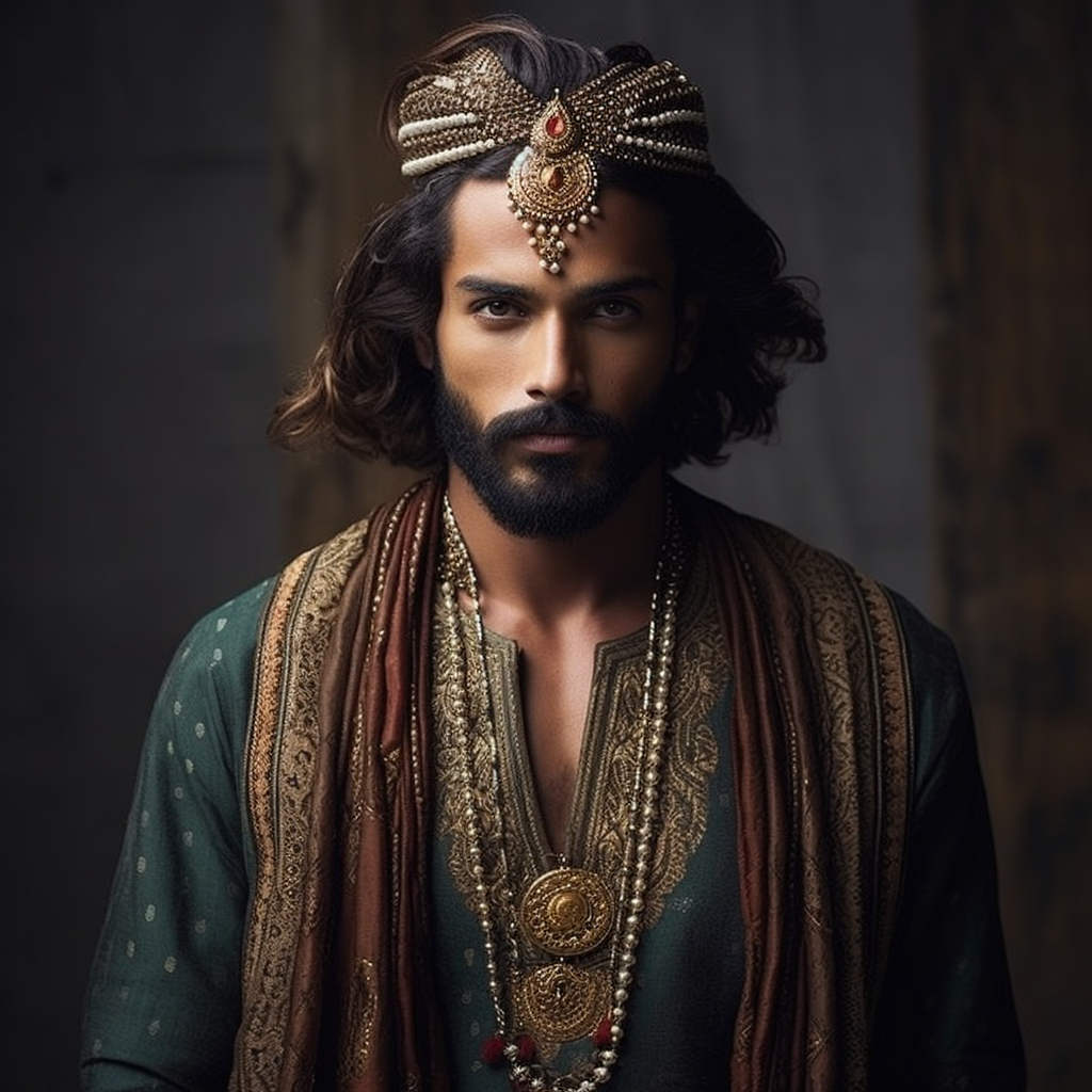 Indian man in traditional clothing with beard