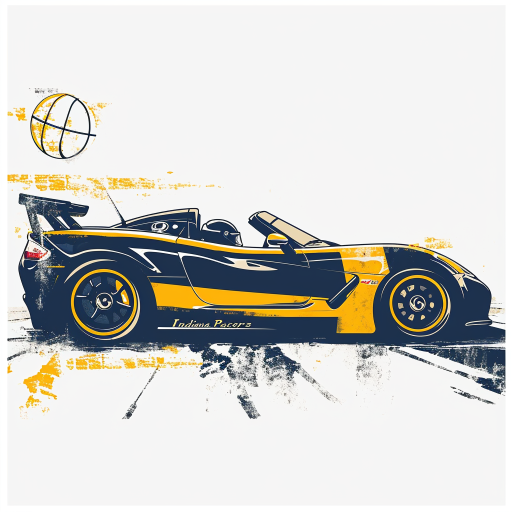 Indiana Pacers Racecar Basketball Print