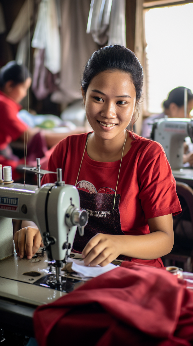 Indonesian woman at work smiling