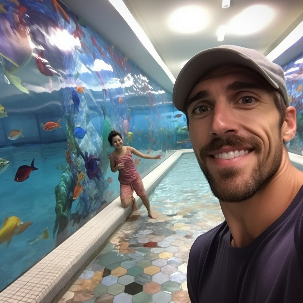 Selfie with Michael Phelps at Indoor Sport Pool