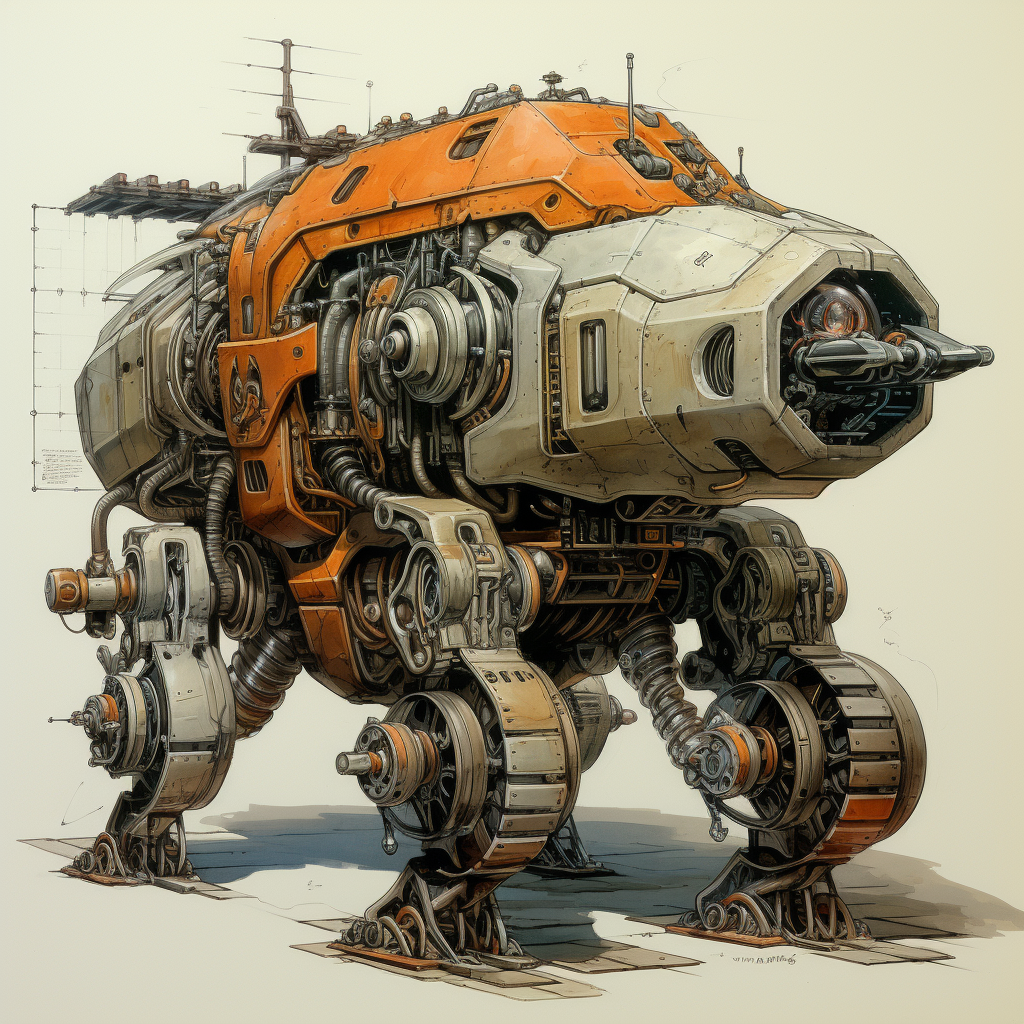 Armored cannon mecha fantasy