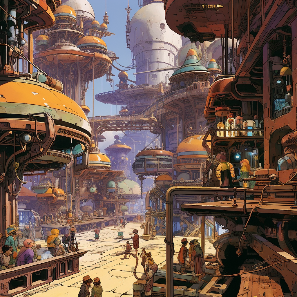 Industrial Fantasy Bazaar Moebius Style