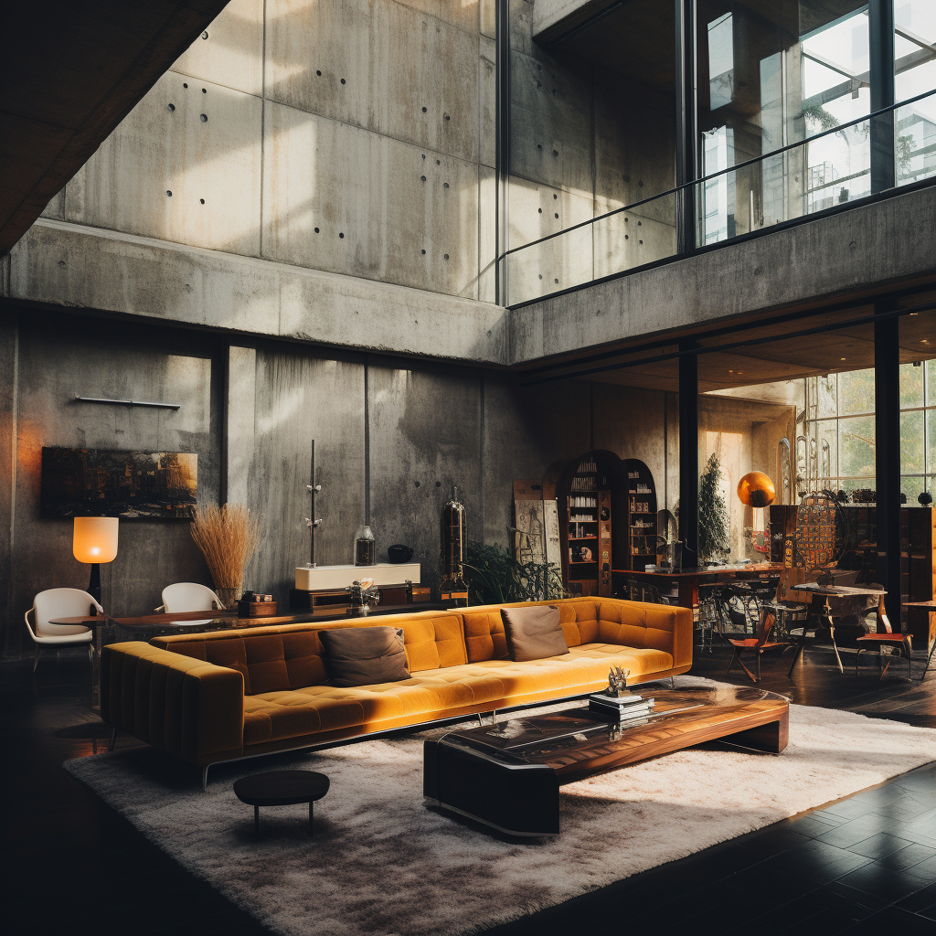 Beautiful industrial luxury apartment interior