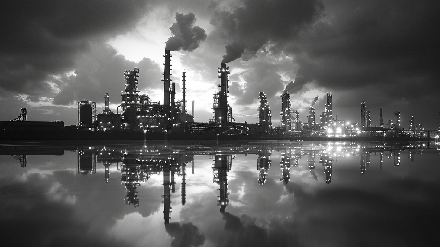 Industrial Area in Black and White