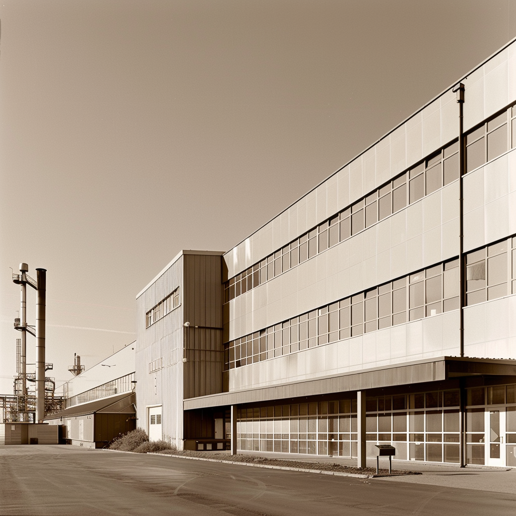 Sepia Tone Industrial Buildings Horizon