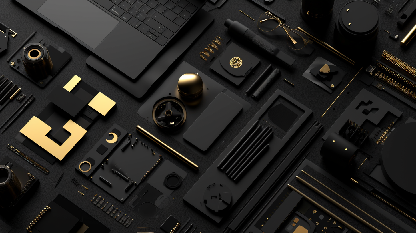 Black and gold industrial design