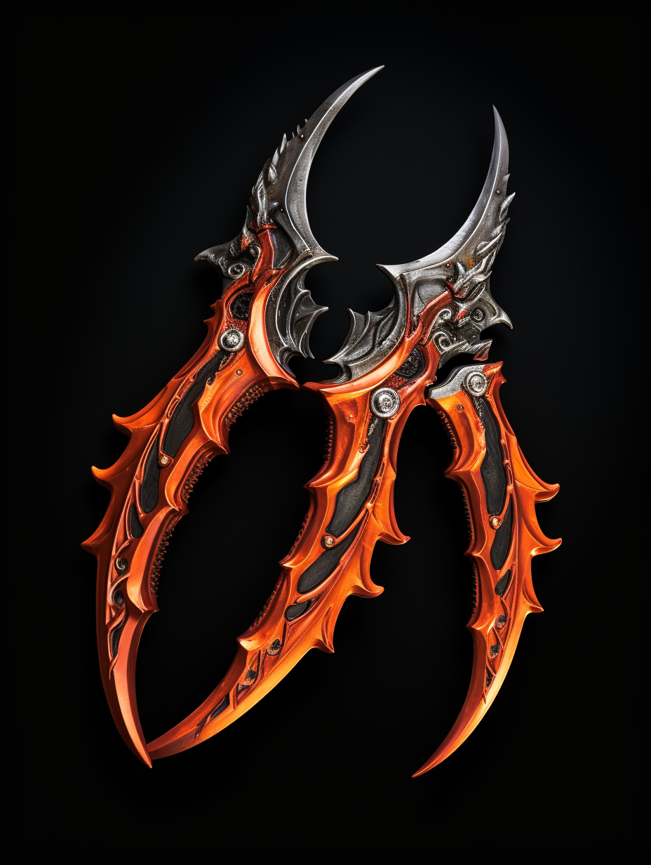 Infernal Karambit Daggers with Orange Lightning