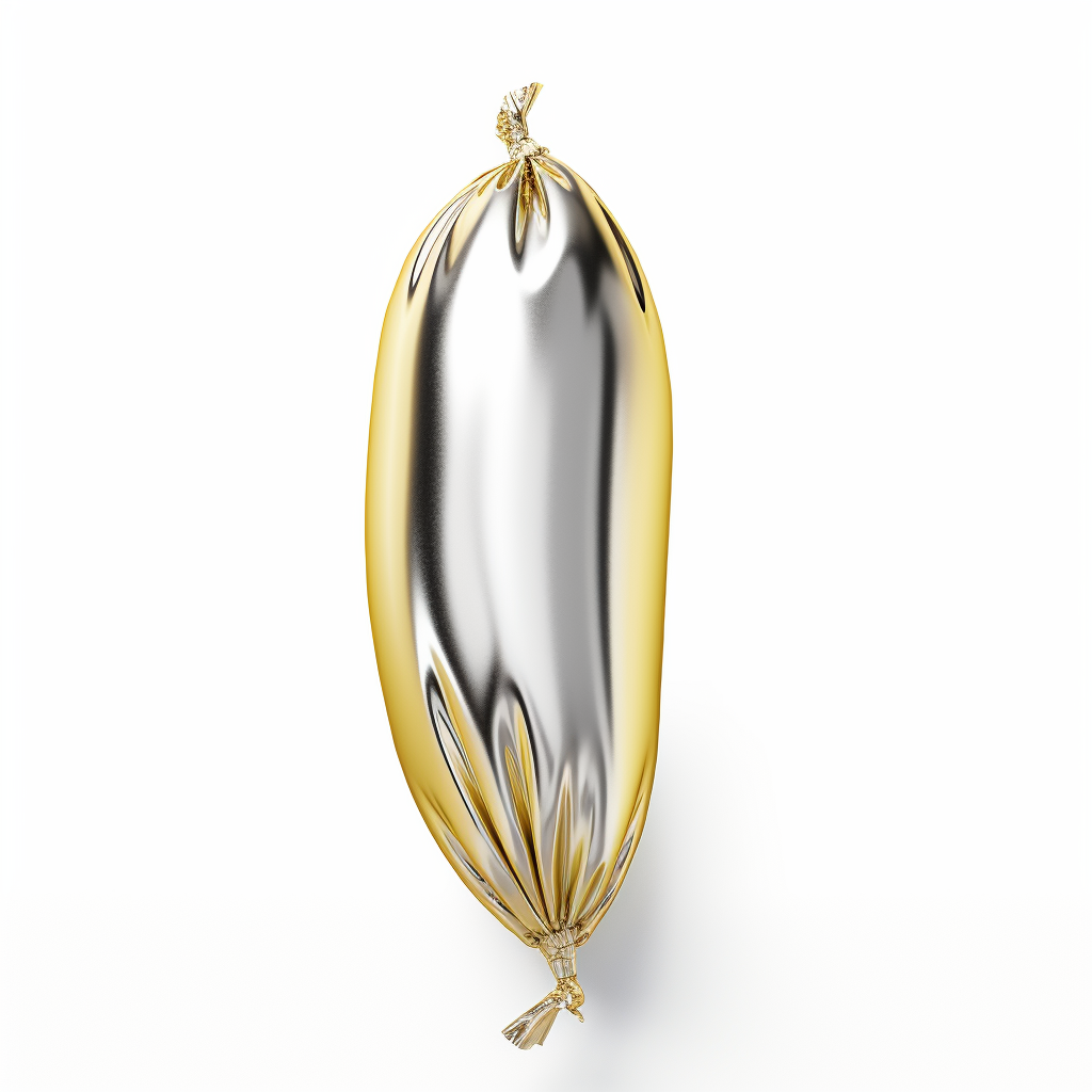 Inflatable Banana Metallic Foil Balloon on White Background