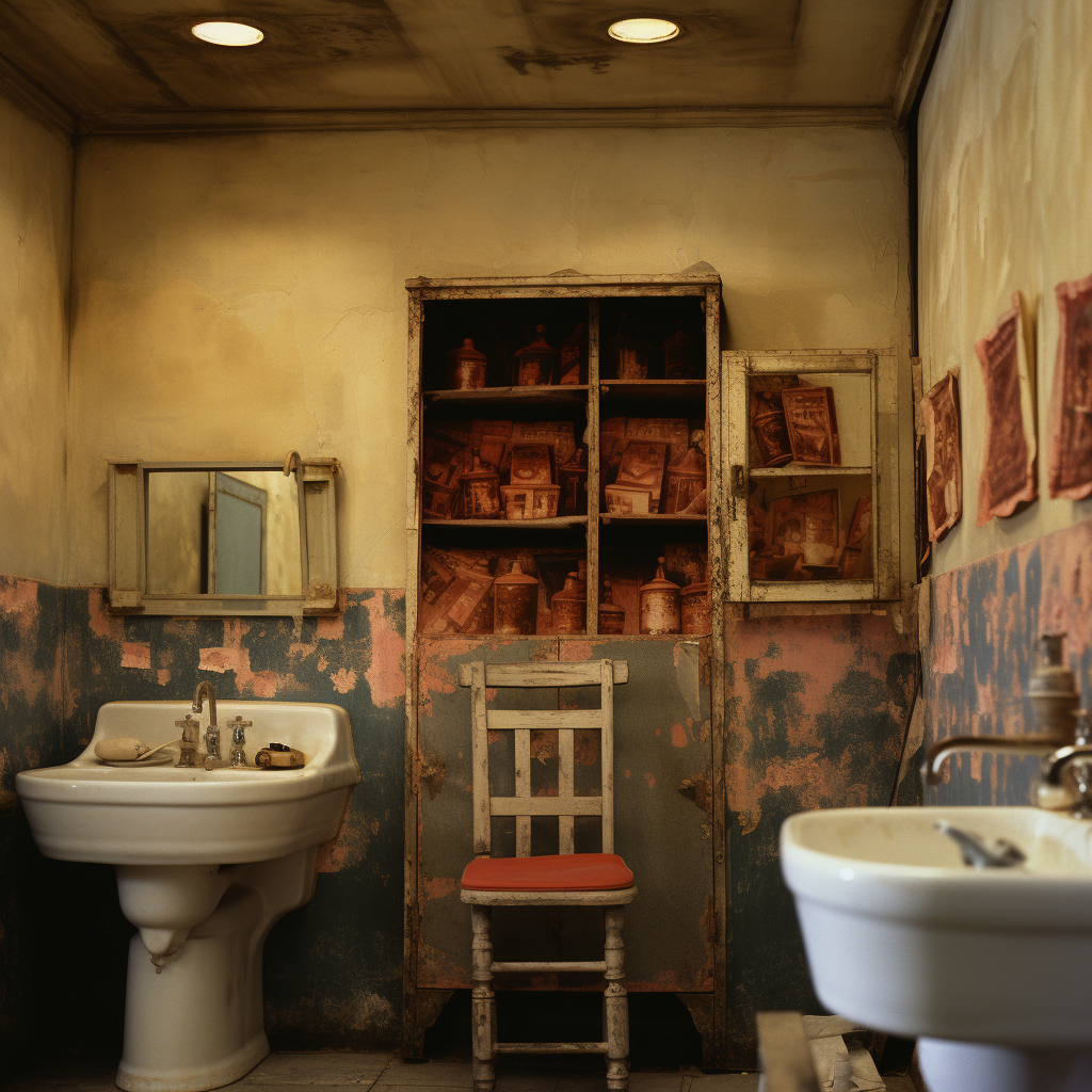 Italian theater-inspired bathroom decor