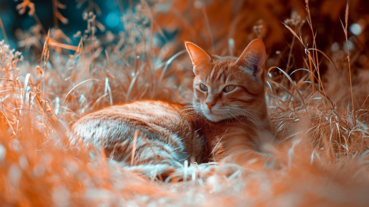 Infrared Cat Portrait Art