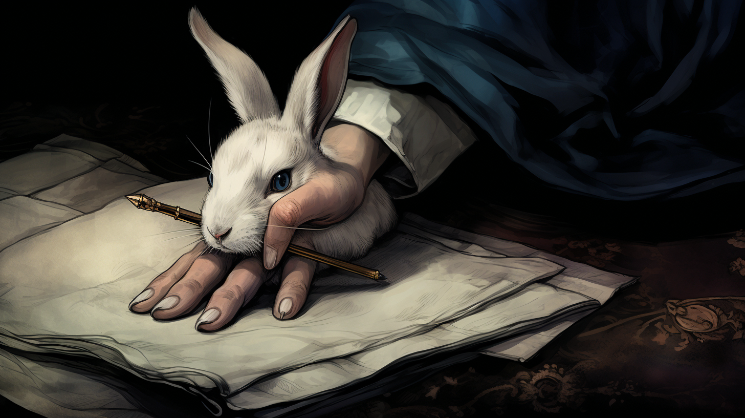 Close-up of Ink-Stained White Rabbit Paw