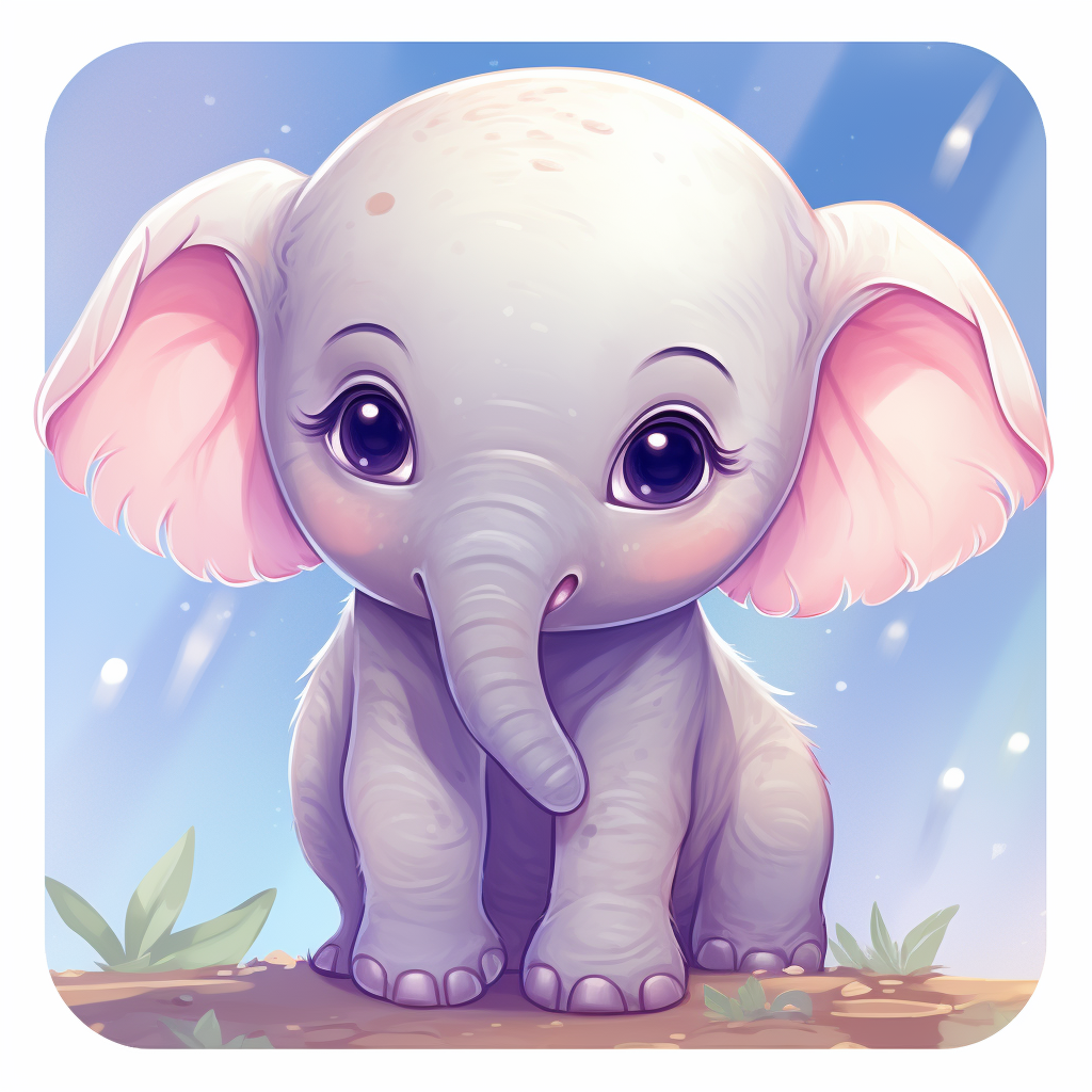 Cute baby elephant SNS icon