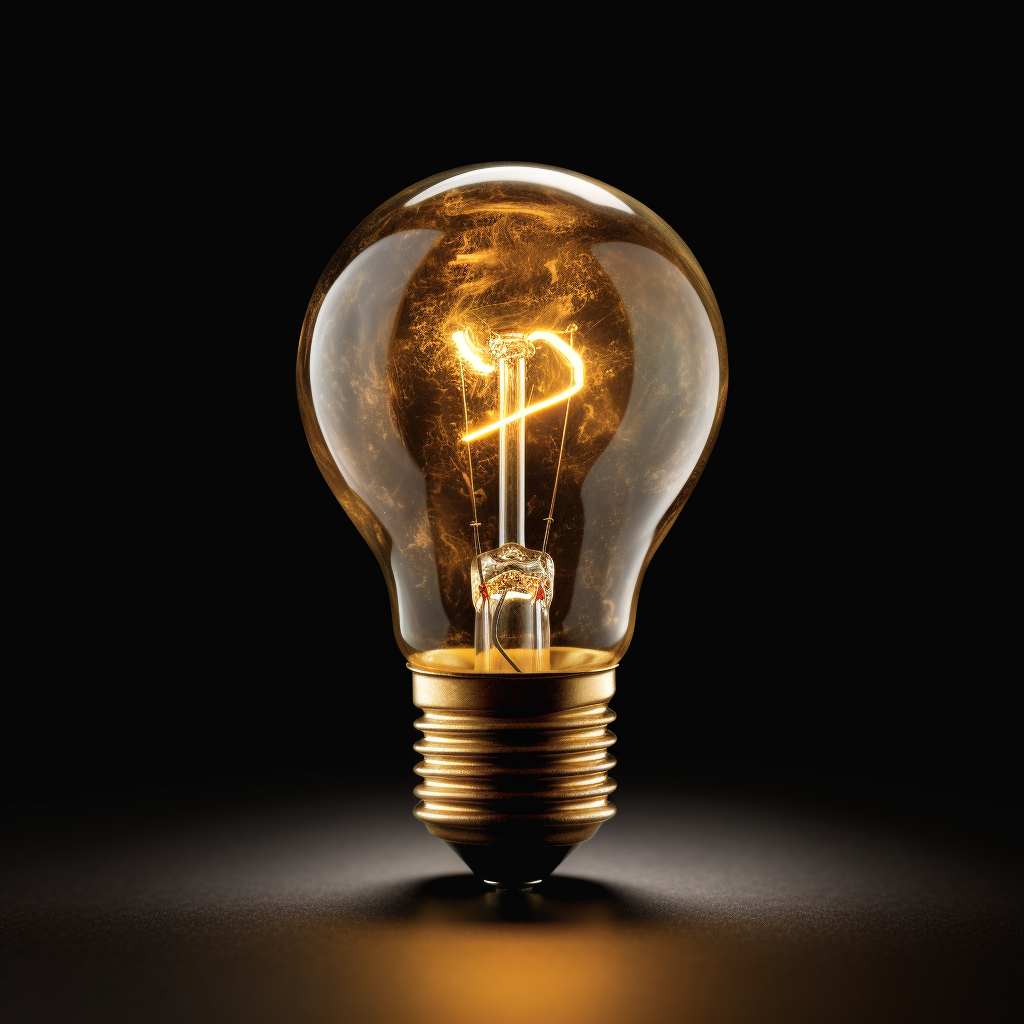 Creative innovation lightbulb shining brightly