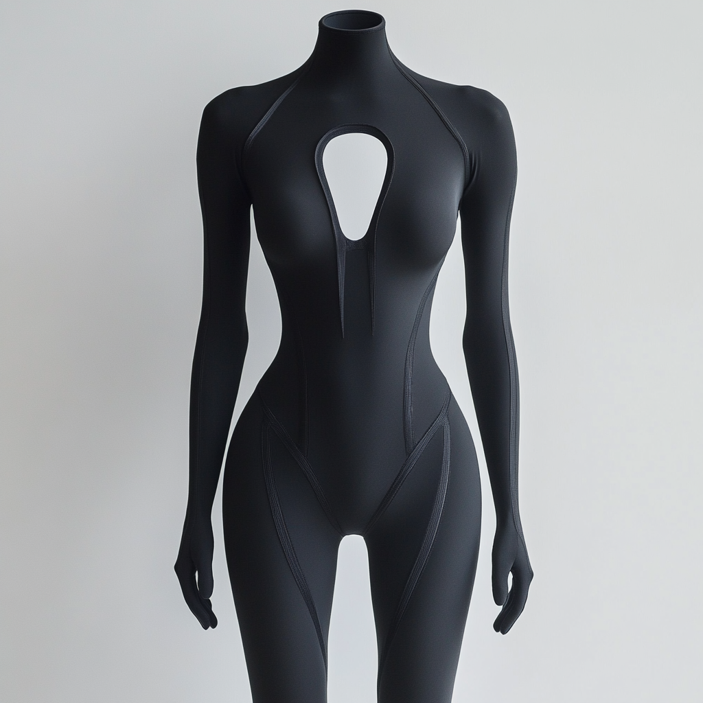 Blacktight neoprene bodysuit design