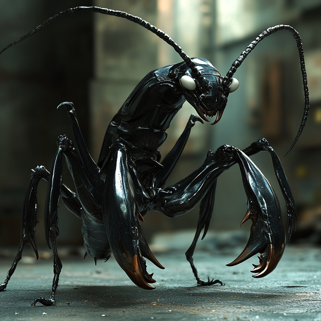 Black and White Insect Creature