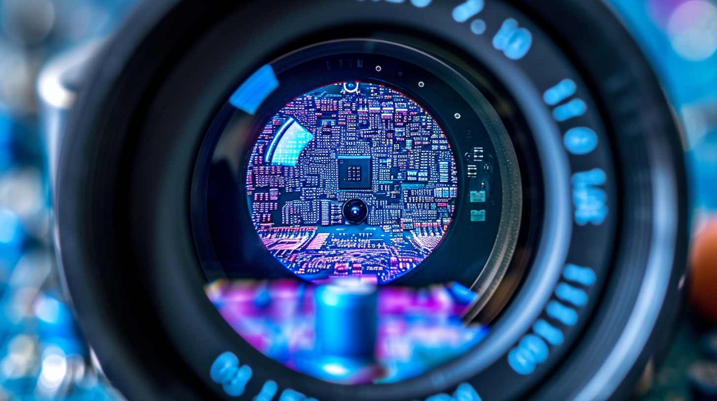 Inside View of Computer CPU or Circuit Board