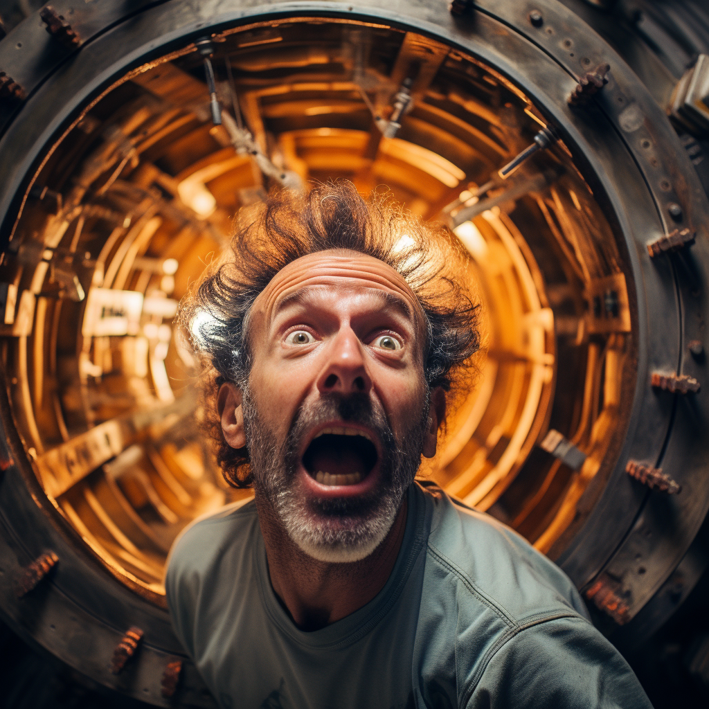 Man's Head in CERN Collider