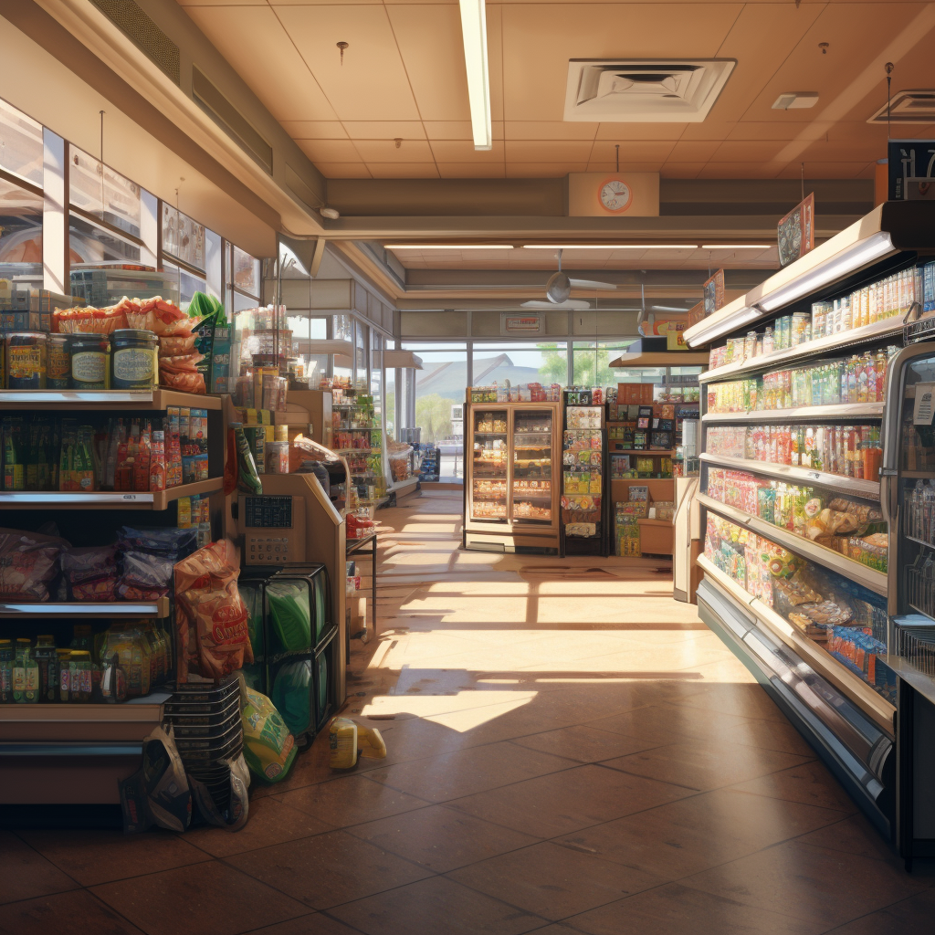 Inside Supermarket Scene Photo