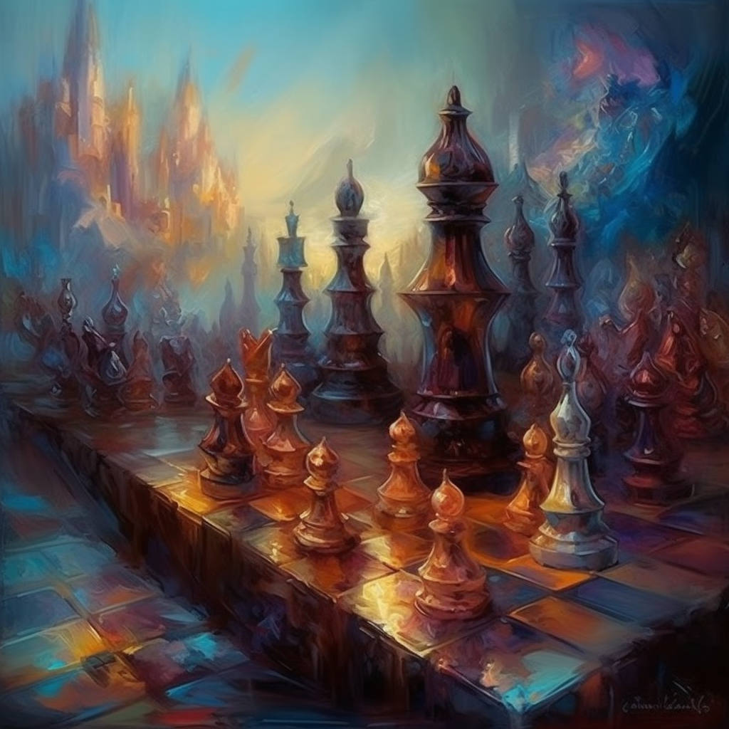 Colorful Chess Painting Image