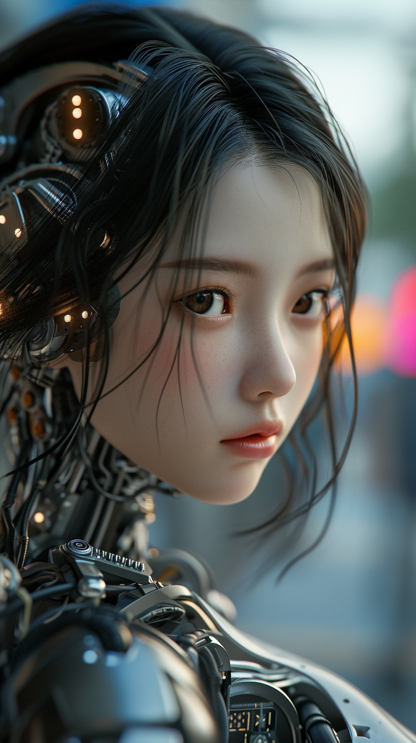 Female AI Robot with Eastern Features