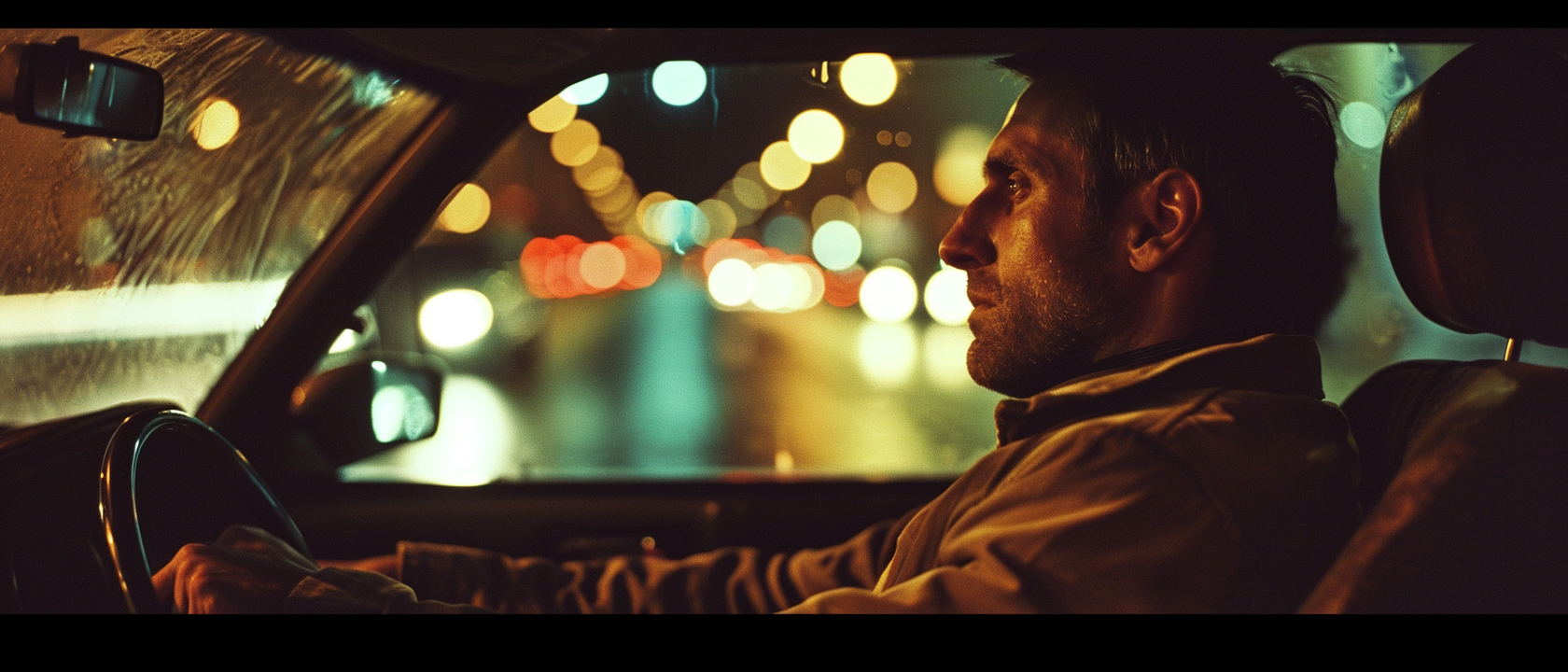 Man in Car Deep in Thought