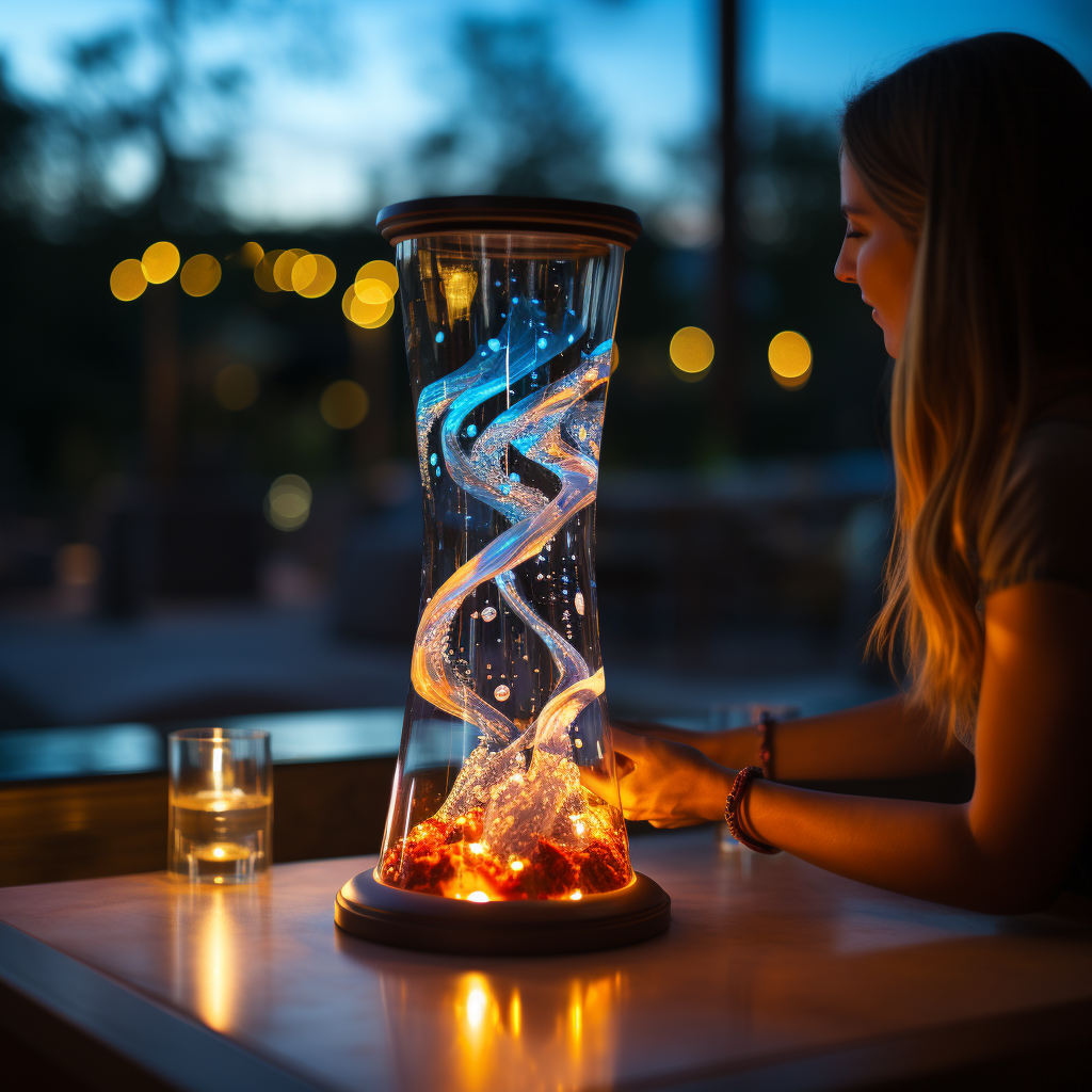 Interactive LED hourglass with video playback