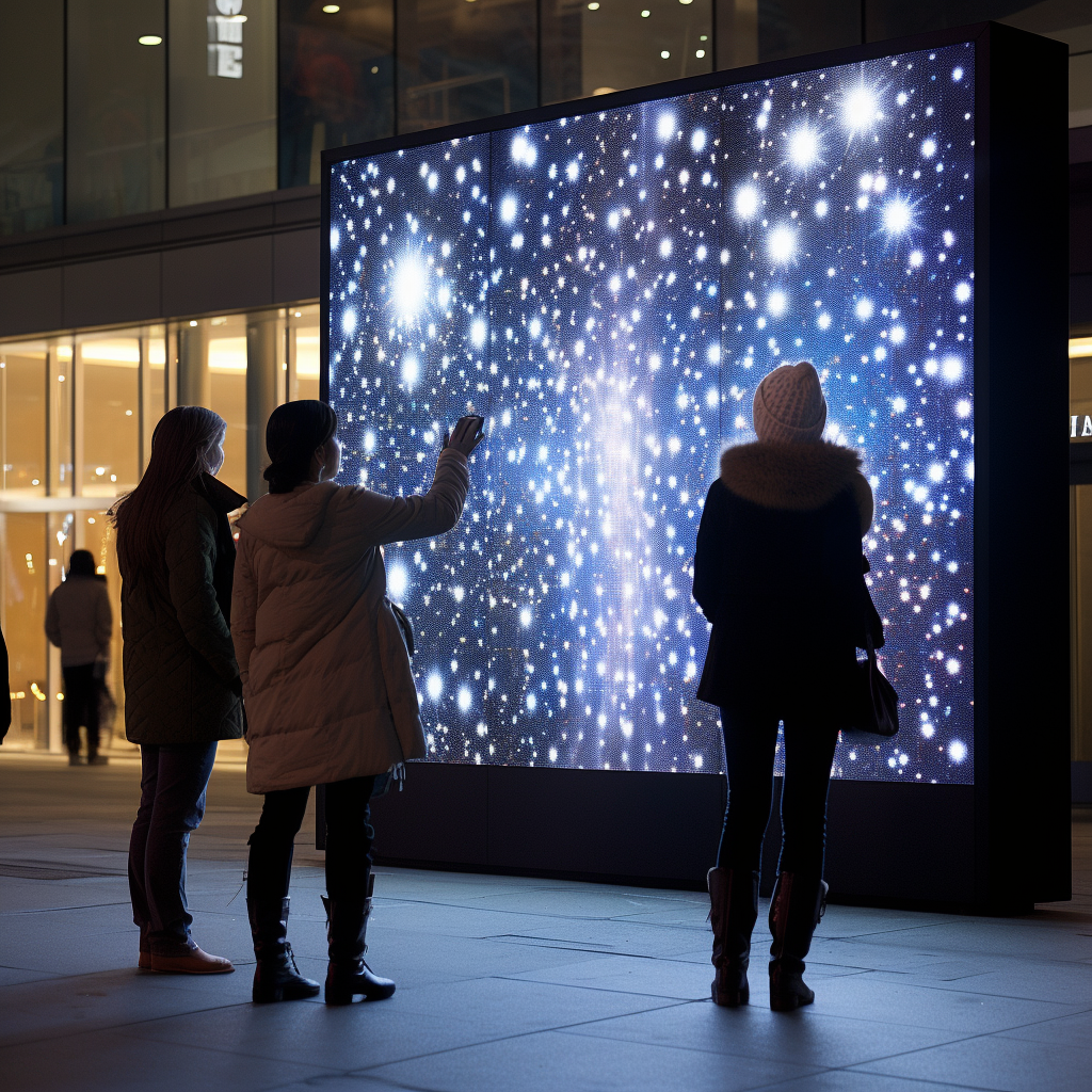 Interactive screen with lights