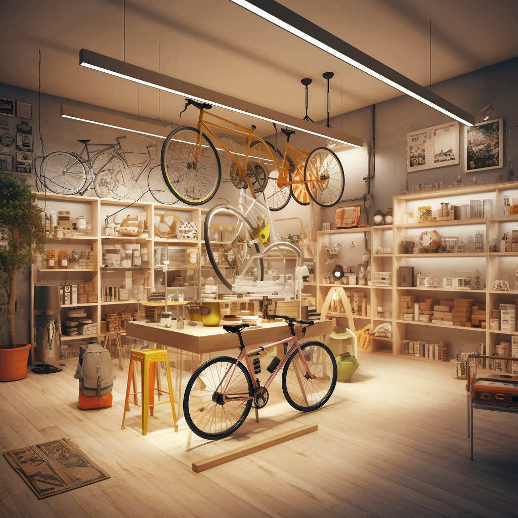 Modern bicycle store interior design