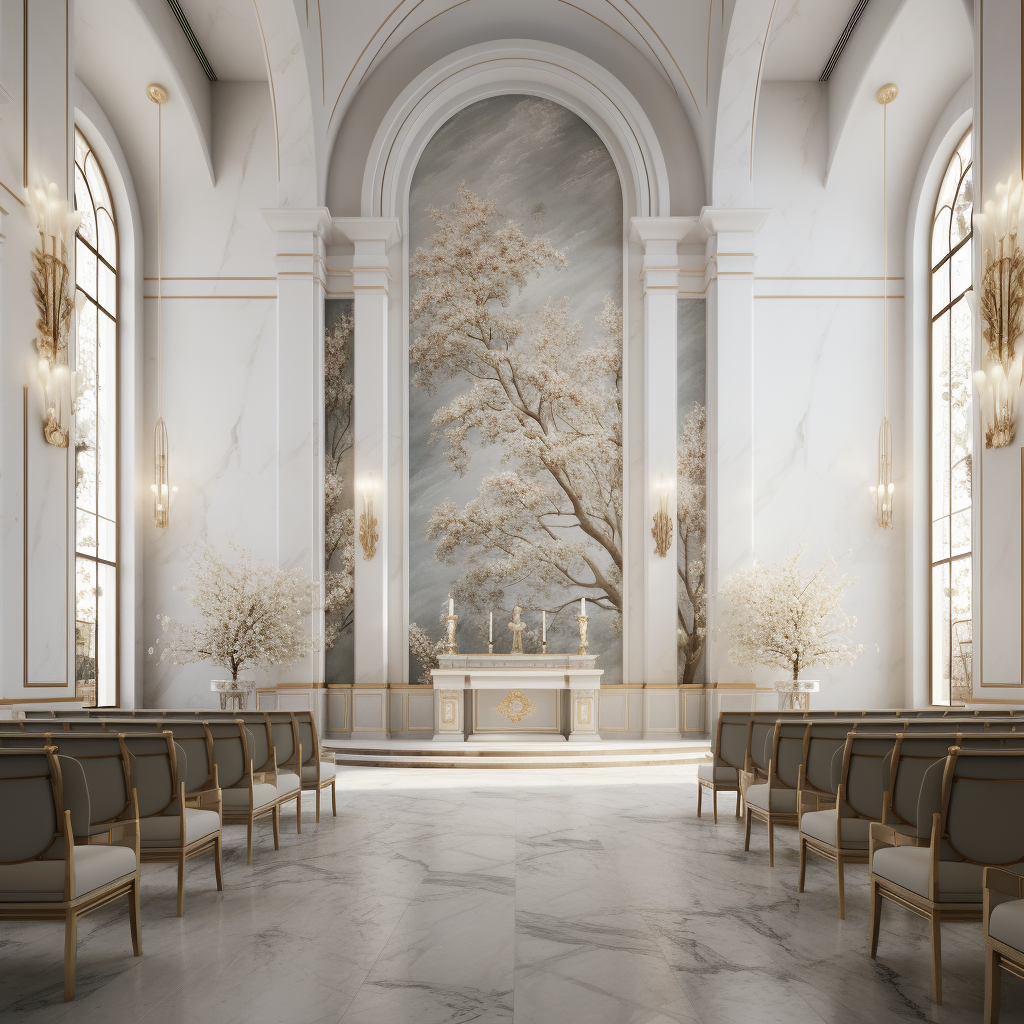 Beautiful interior chapel with serene ambience